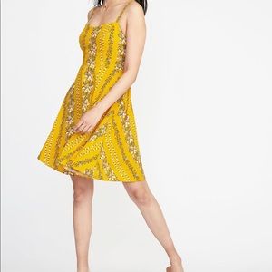 Yellow summer floral short dress